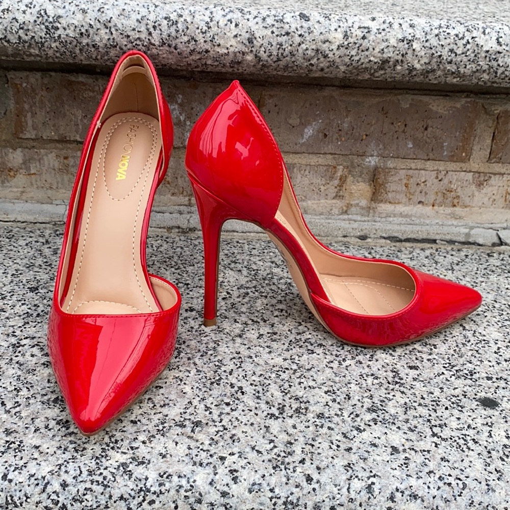 Red fashion nova shoes